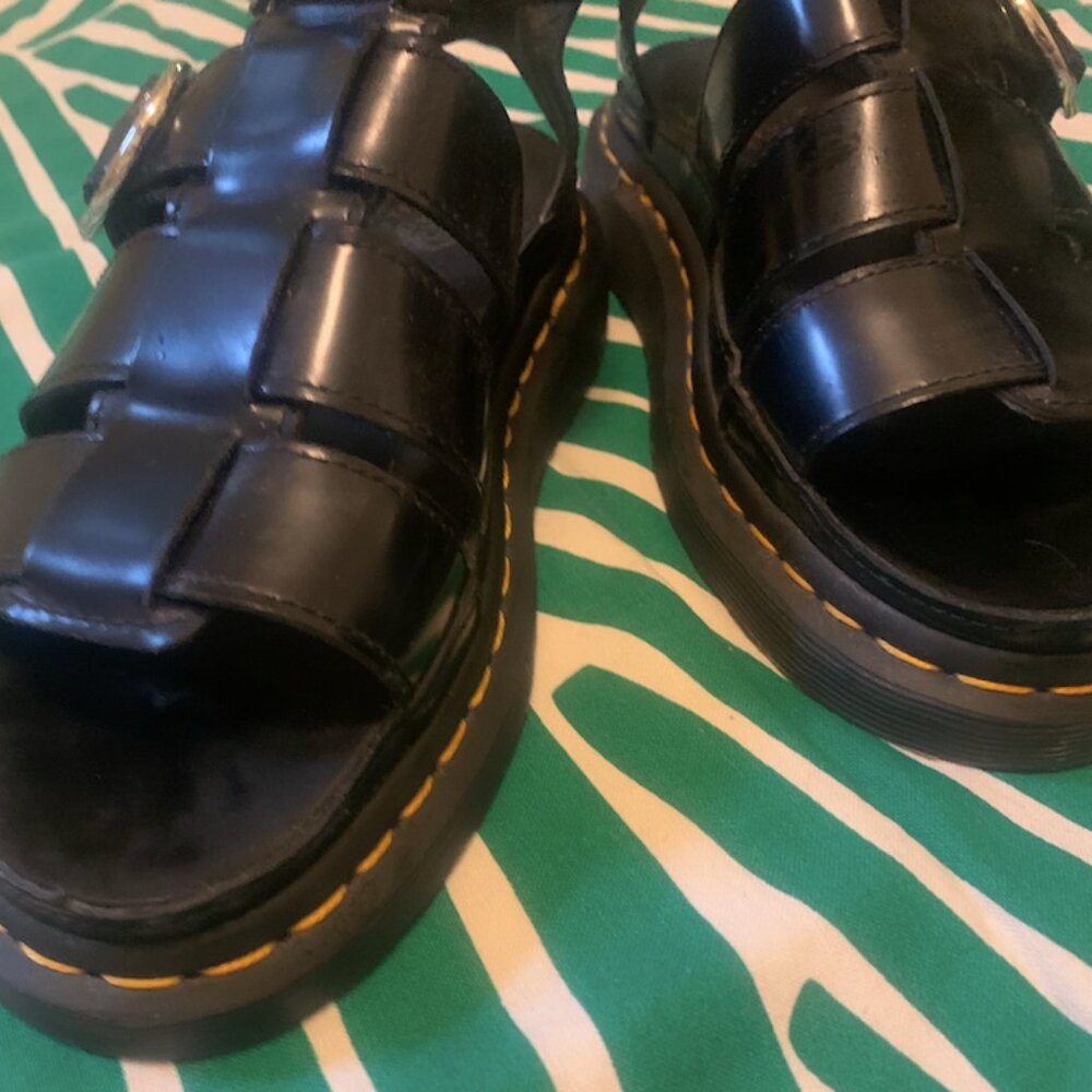 Dr. Martens Mackaye Leather Strap Sandals Black Women's Size 6 US - Picture 6 of 9